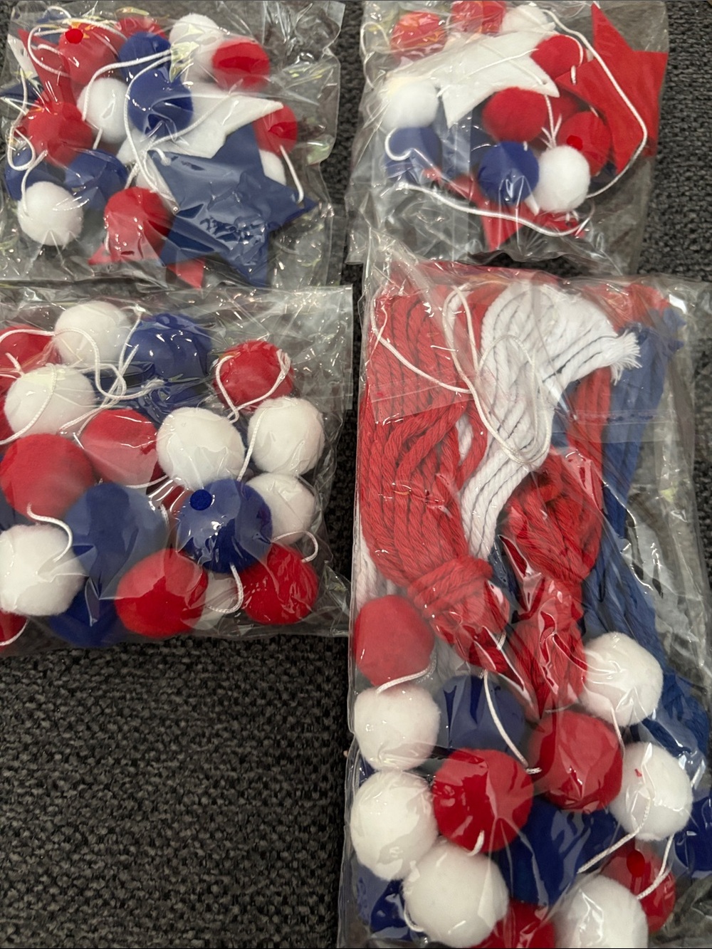 4 Pack 26.3 Ft 4th Of July Patriotic Red Blue White Stars Banner